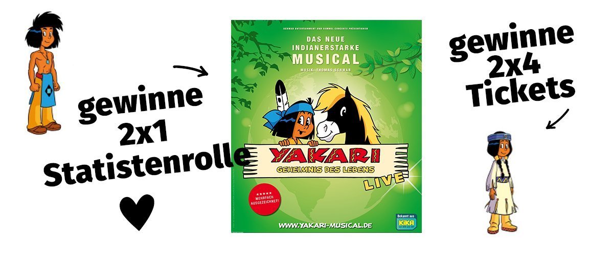 Yakari, das Musical: Gewinne 2×1 Statistenrolle und 2×4 Freikarten